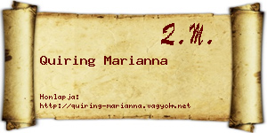 Quiring Marianna névjegykártya
